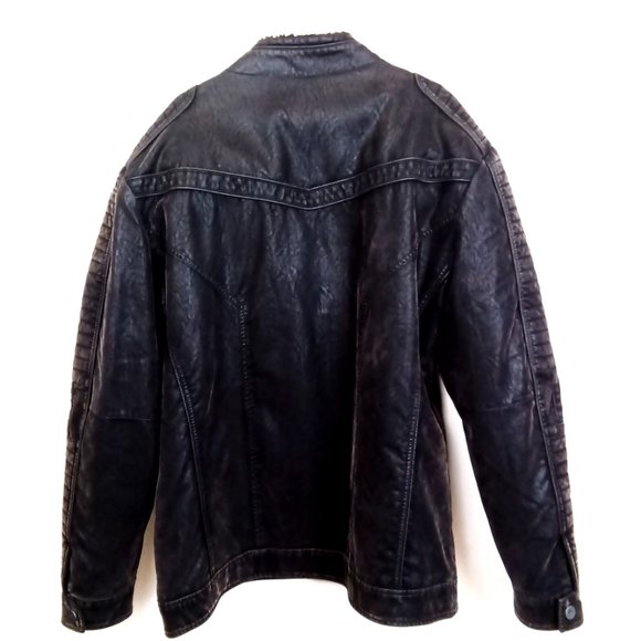 Buckle Black Moto Jacket Faux Sherpa & Suede - Picture 2 of 5